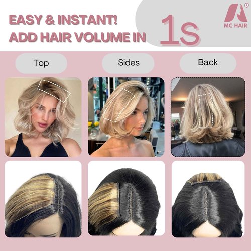 2 Pcs Short Hair Extensions, Clip in Extensions Human Hair for Women Adding Volume 10 Inch Medium Brown and Honey Blonde