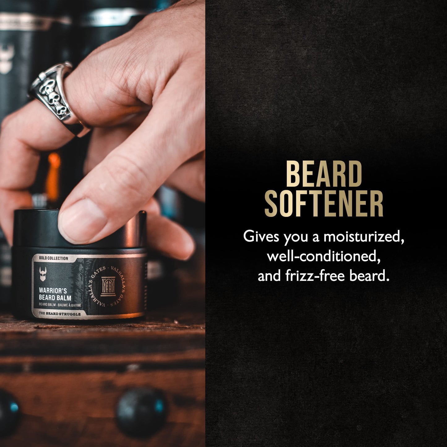 The Beard Struggle Warrior’s Beard Balm - Platinum Collection, Vanir's Wisdom - Non-Greasy Low-Hold Formula, Luxurious Cologne-Grade Fragrances 100% Natural and Plant-Based Ingredients - 50g