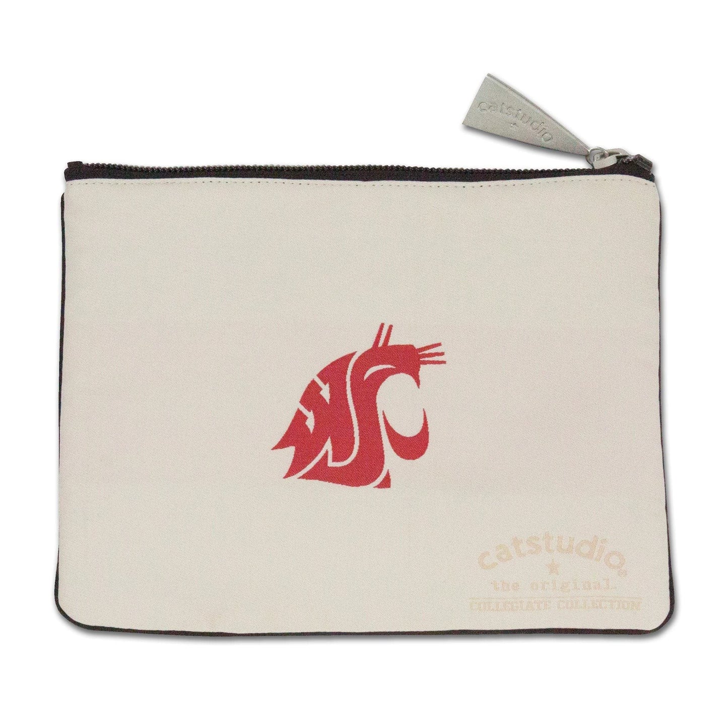 Catstudio Collegiate Zipper Pouch, Washington State University Travel Toiletry Bag, Ideal Gift for Alumni, Makeup Bag, Dog Treat Pouch, or Travel Purse Pouch