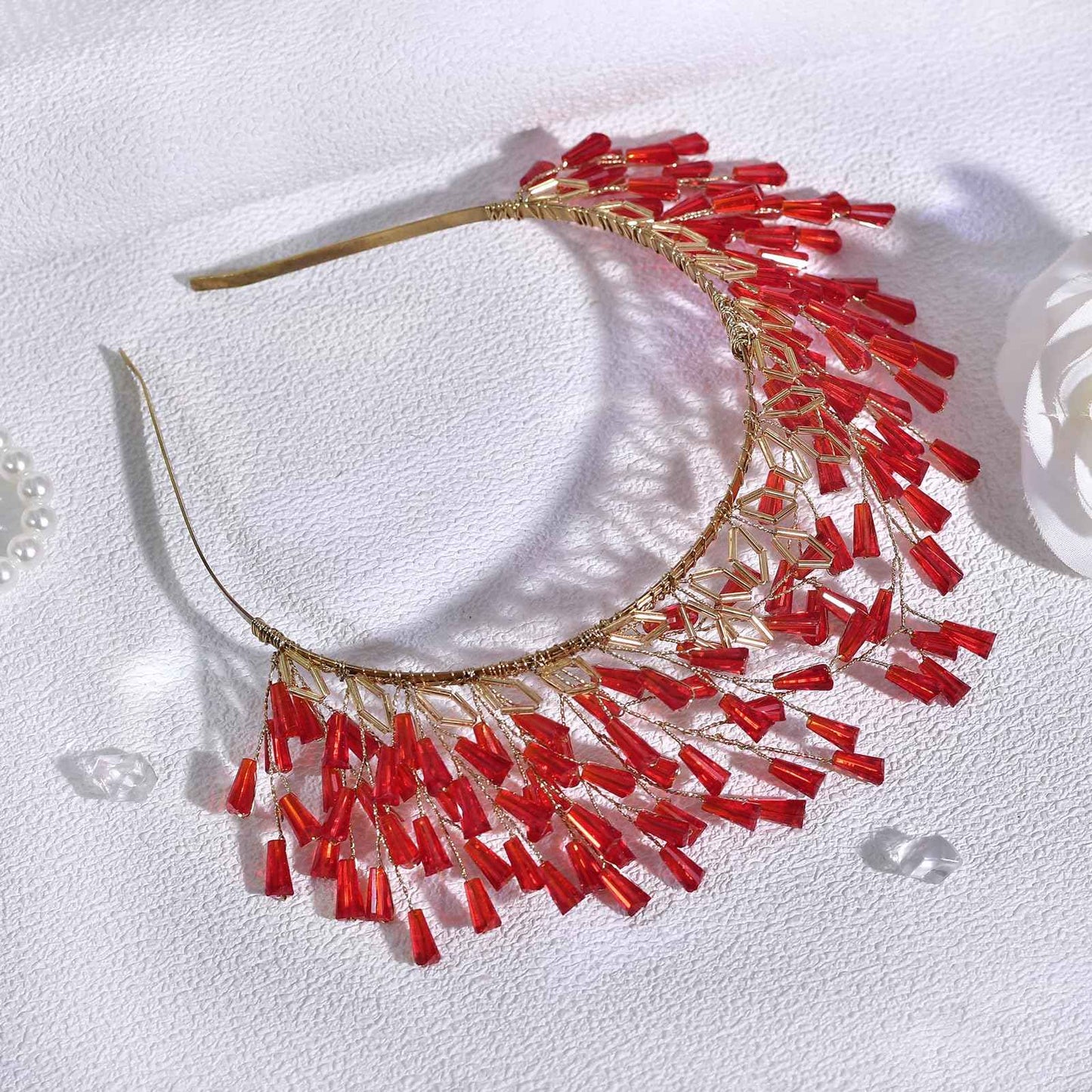 HNYYX Crystal Headband Birthday Party Hairband Bridal Wedding Hair Accessories