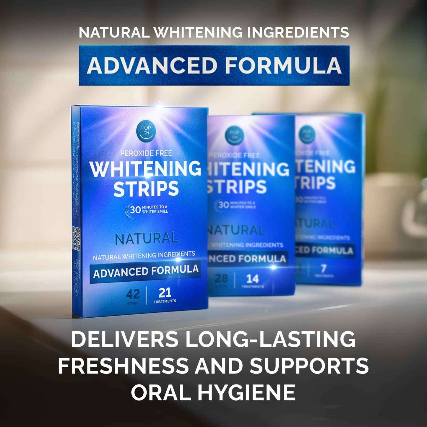 Whitening Strips for Sensitive Teeth 28 Treatments, Coconut – Enamel Safe, Peroxide-Free Coconut Teeth Whitening Strips with Natural Enzymes – Gentle White Stips for Sensitive Gums & Daily Oral Care