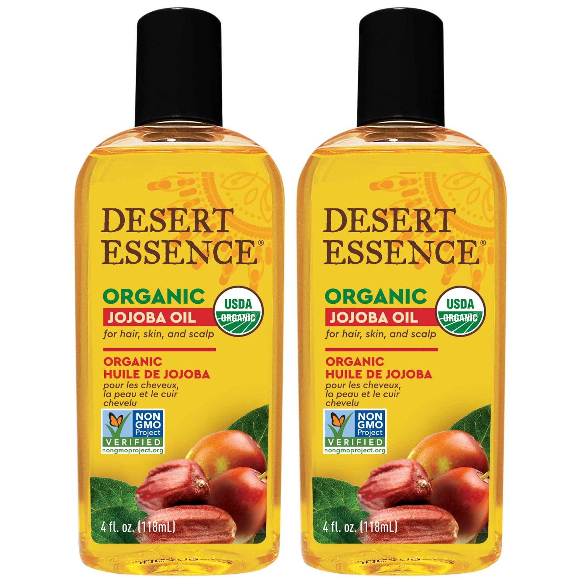Desert Essence Organic Jojoba Oil -- 4 fl oz (Pack of 2)