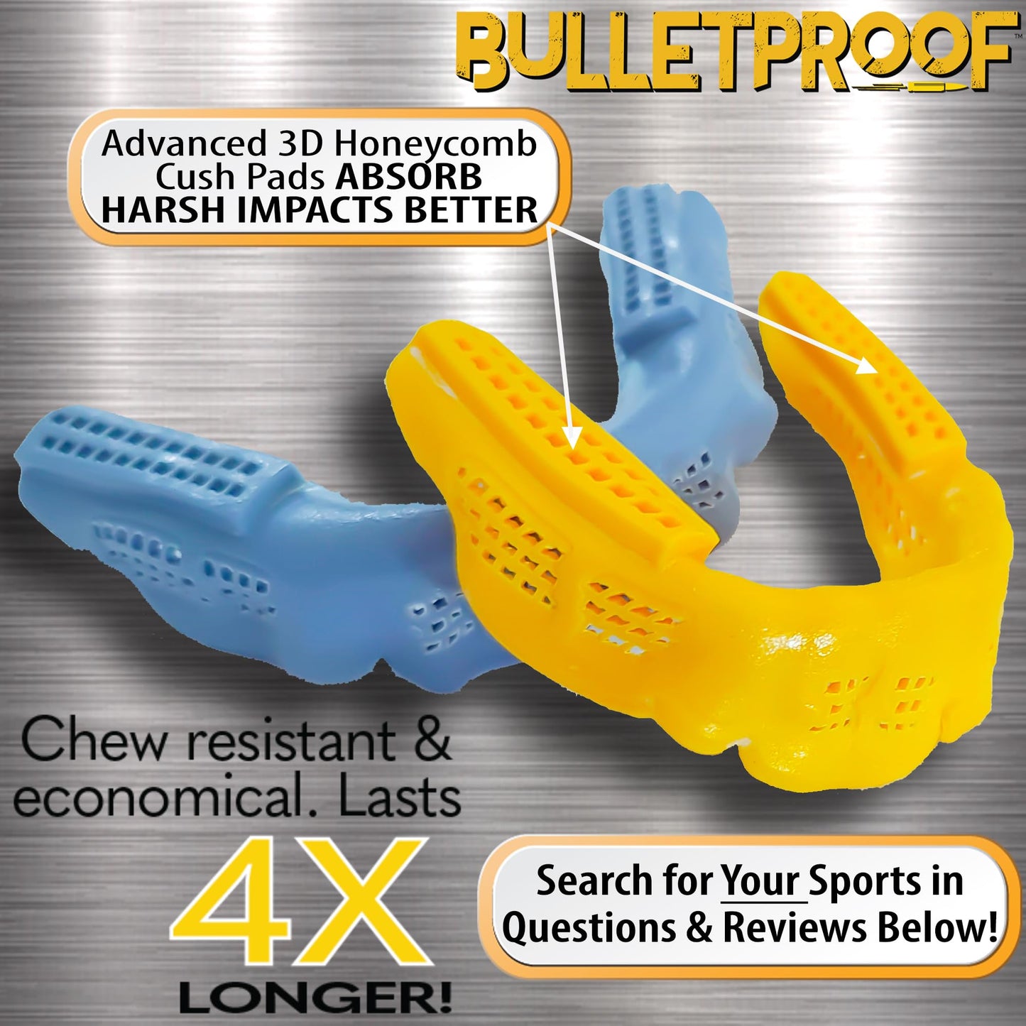 Bulletproof: World’s Thinnest Most Breathable Mouth Guard is 3X Stronger! Football MMA Braces! Rugby Hockey Basketball Boxing BJJ Lacrosse Sports Mouthguard Grinding Teeth Men Women Adult Youth Kids