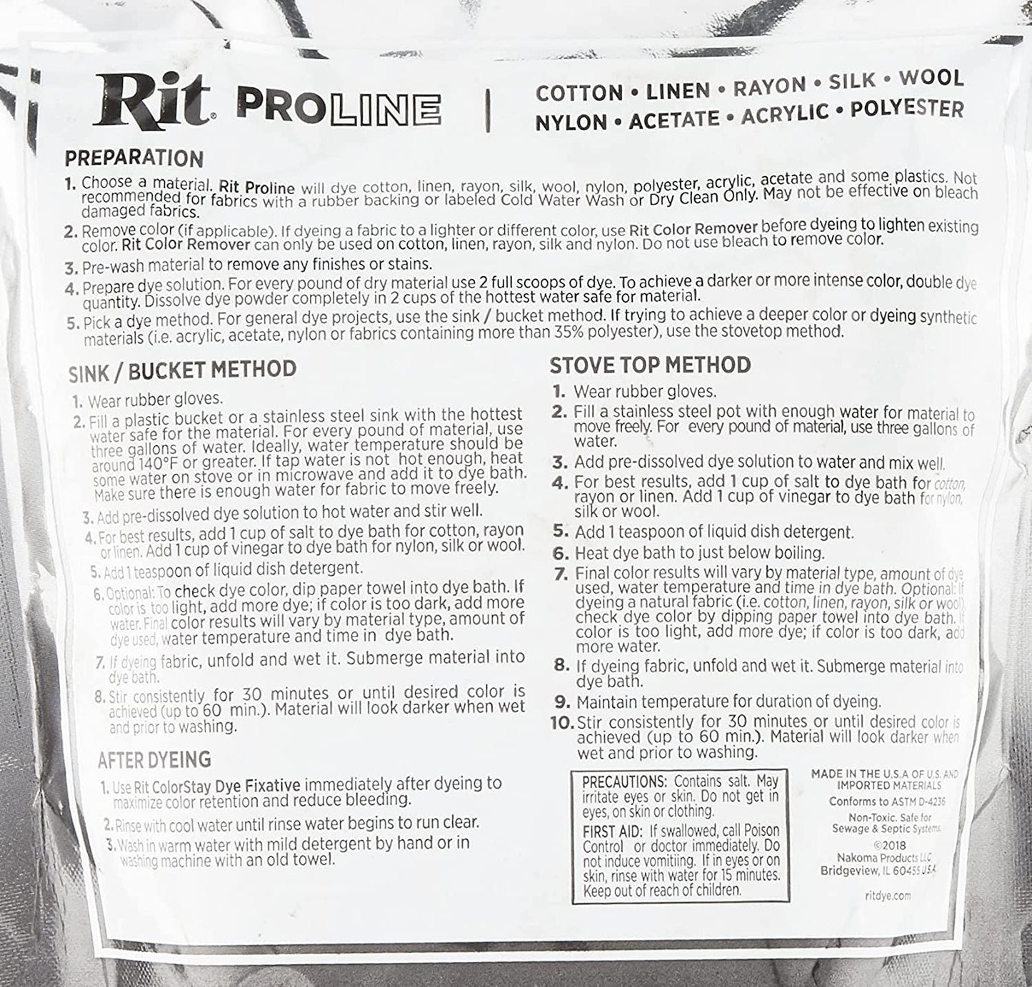 Nakoma Rit Proline Color Remover Powder 1lb Bag, White, 16 Ounce