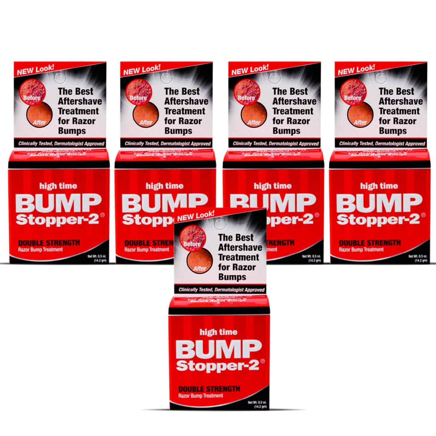 Bump Stopper 2 Double Strength Razor Bump Treatment | Formulated to Relieve Razor Burn | Eliminates Ingrown Hairs | Aftershave For Men - 0.5 OZ (5 Pack)