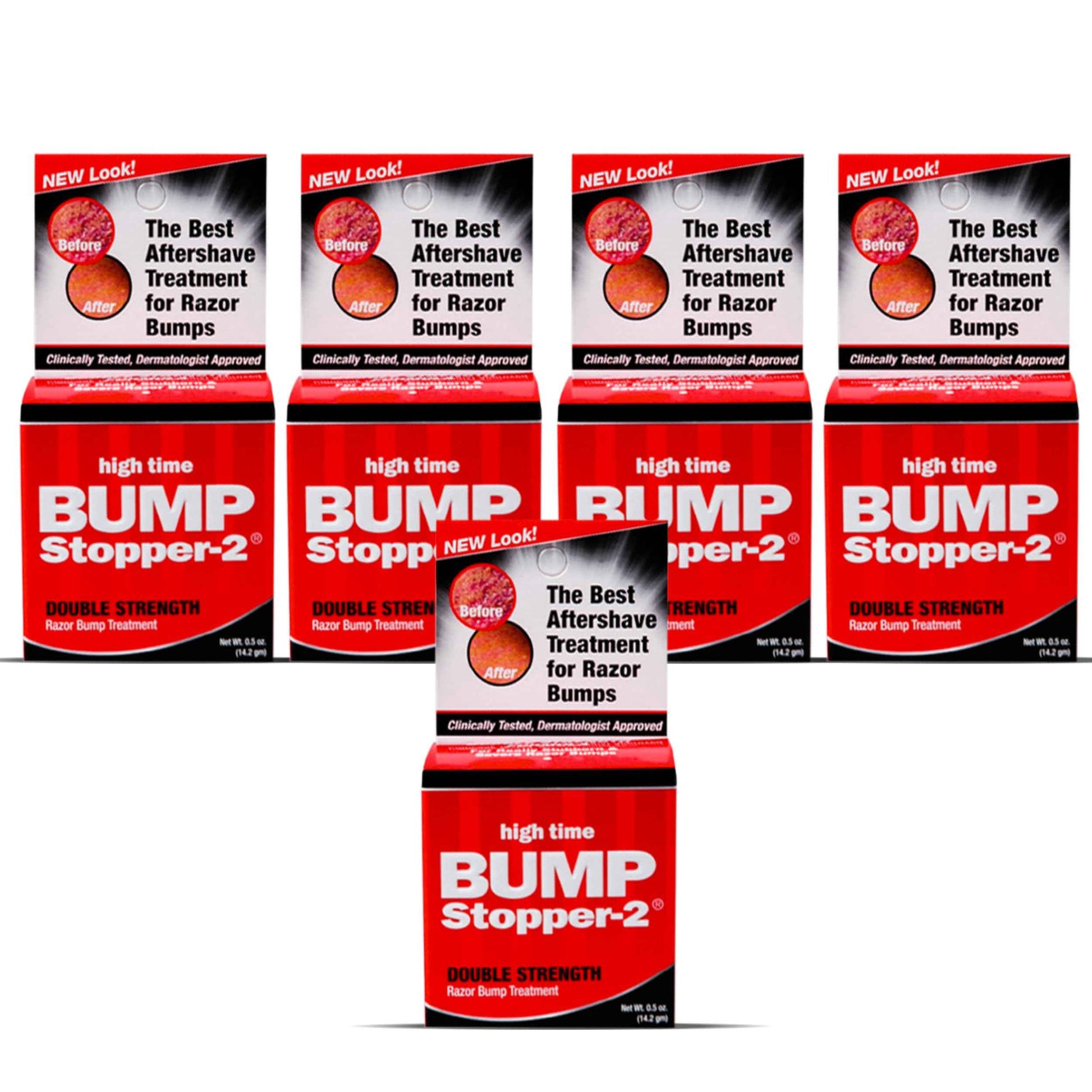 Bump Stopper 2 Double Strength Razor Bump Treatment | Formulated to Relieve Razor Burn | Eliminates Ingrown Hairs | Aftershave For Men - 0.5 OZ (5 Pack)