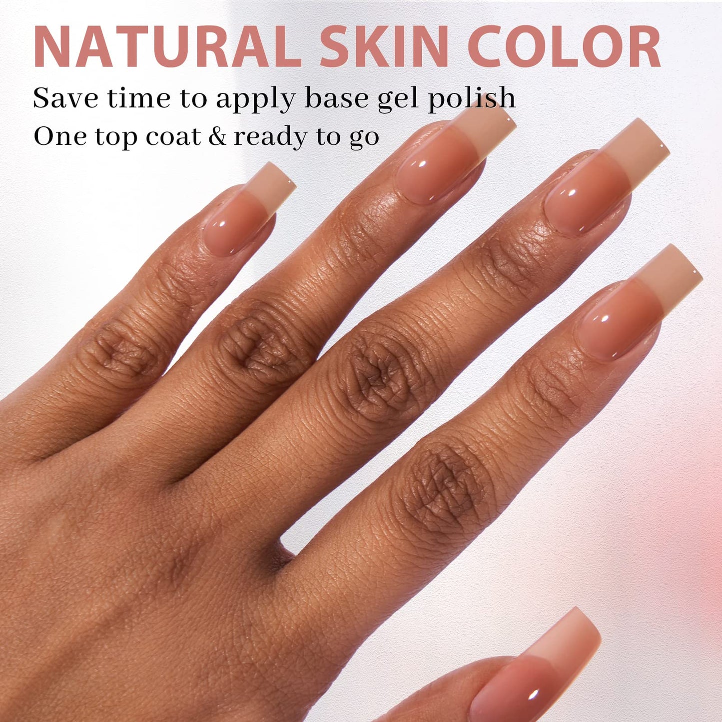 BTArtbox Soft Gel Nail Tips Square - Press On Nails Long Natural XCOATTIPS Pre-applied Tip Primer, One-Step Square Gel Nail Tips Fake Nails for DIY Nail Art