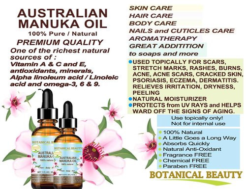 Botanical Beauty MANUKA OIL WILD GROWTH RAW 100% Natural VIRGIN UNREFINED Cold Pressed Carrier Oil. for Skin, Face, Hair, Lip and Nail Care Anti-Aging 1 Fl Oz - 30 ml