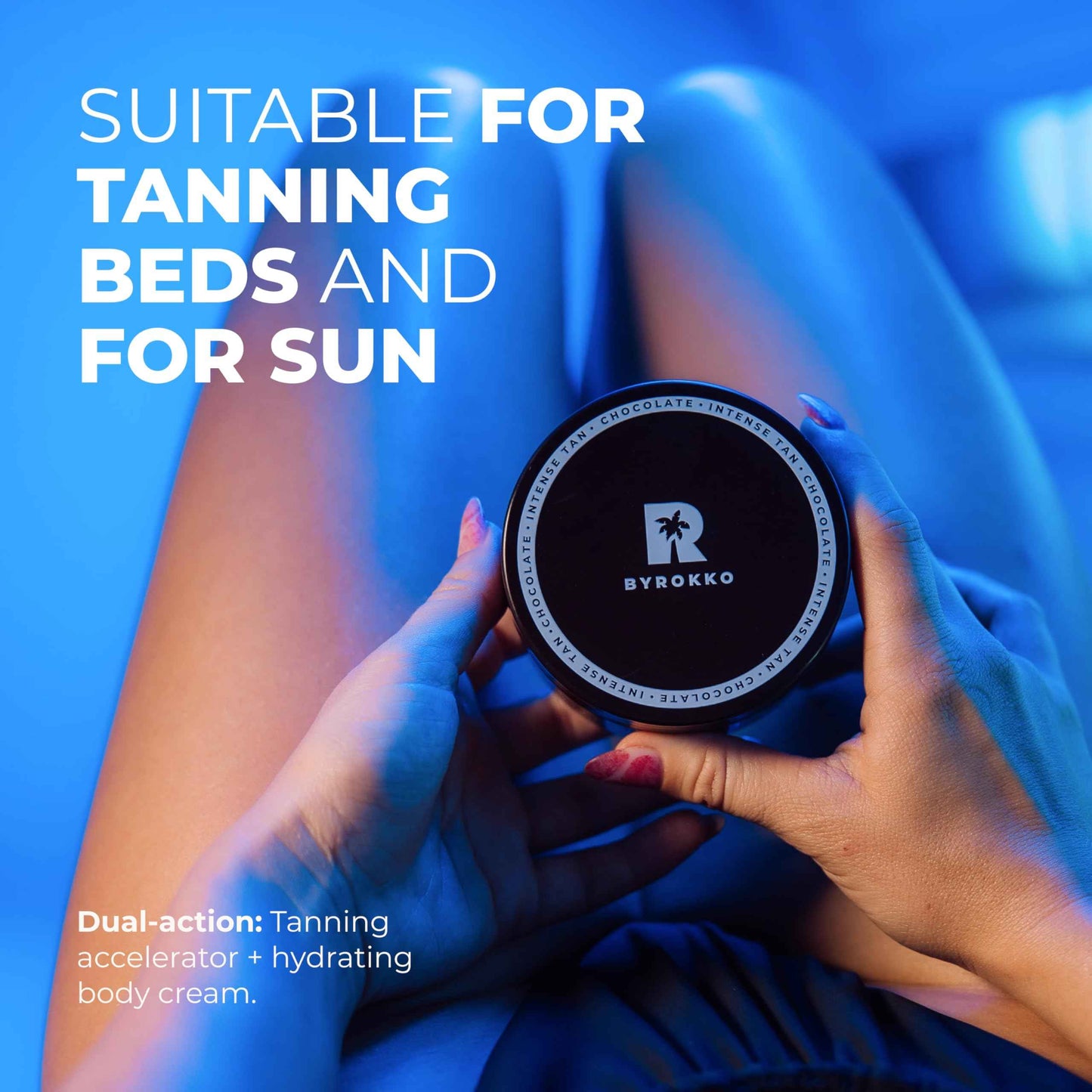 BYROKKO Shine Brown Chocolate Tan Accelerator Cream 6.8 Fl Oz, Outdoor Sun or Indoor Tanning Oil or Tanning Bed Lotion, Fast Bronzer with Premium Natural Ingredients for Deep, Long-Lasting Glow