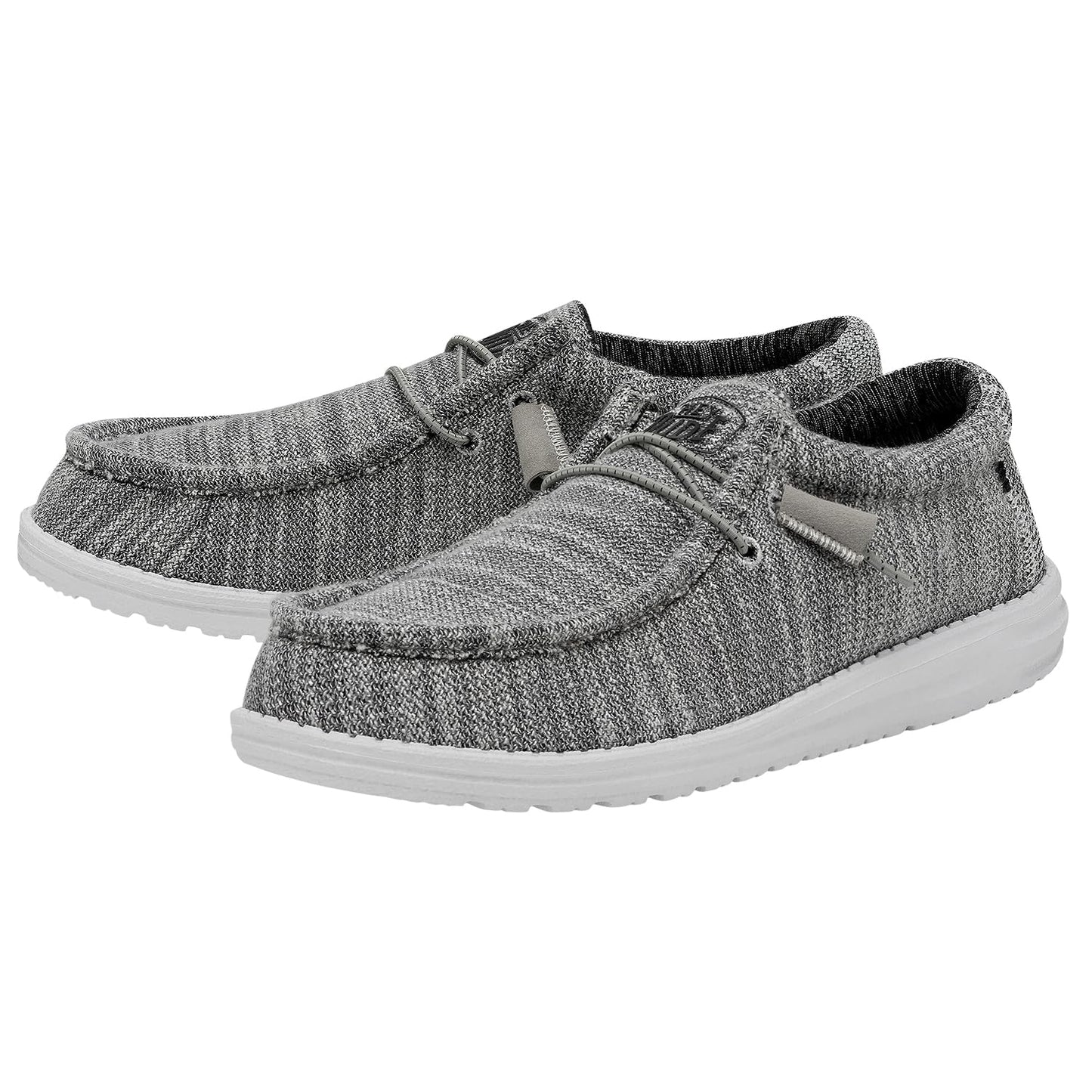 Hey Dude Men's Wally Stretch Mix Granite Size 8| Men's Loafers | Men's Slip On Shoes | Comfortable & Light-Weight