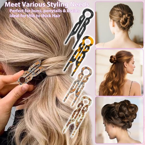 Lialys Prestige Hair Pins for Women - 4PCS French Elegant Hair Clips, Hair Pins & Sticks for Women (Set 1)