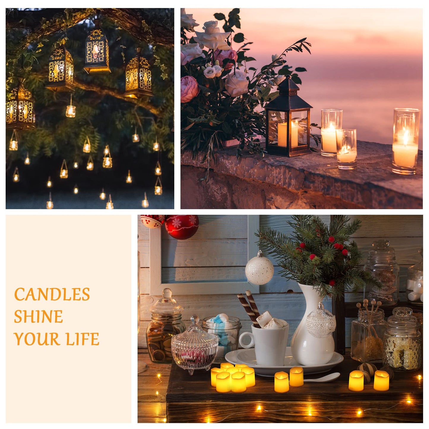 Roowest 100 Pcs Flameless Tea Lights Candles Battery Operated Flameless Candles Tealight Candles Electric LED Votive Candles Fake Candles with Yellow Light for Wedding Table Festival Anniversary