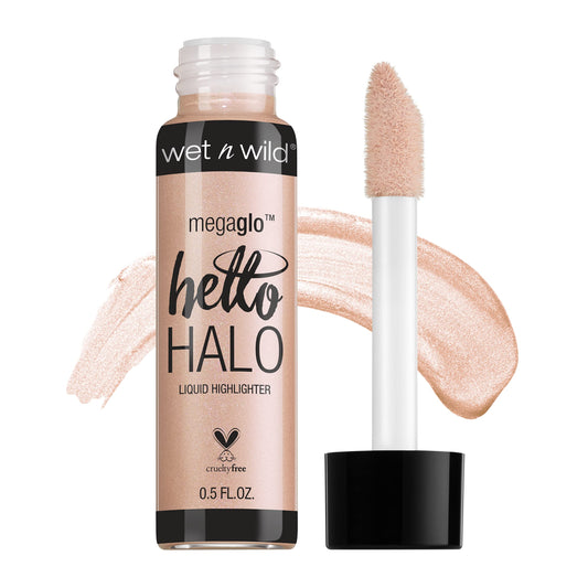 wet n wild MegaGlo Hello Halo Liquid Highlighter Makeup, Shimmer, Gold Guilded Glow