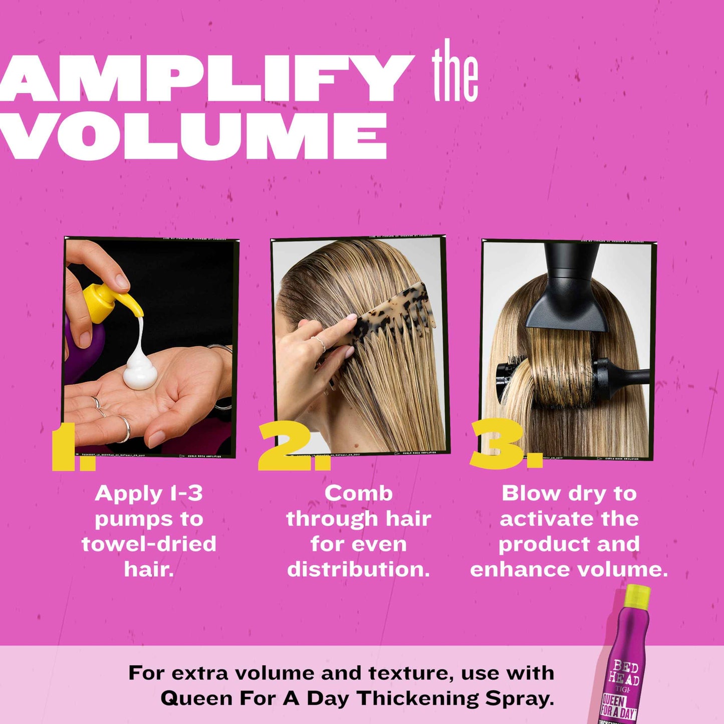 Bead Head by TIGI Small Talk MINI 3-in-1 Hair Thickening Cream - Use for Voluminous Hair - For Fine, Thin & Flat Hair - Use on Damp Hair - Premium Hair Thickening Products - 8 oz (3 Pack)