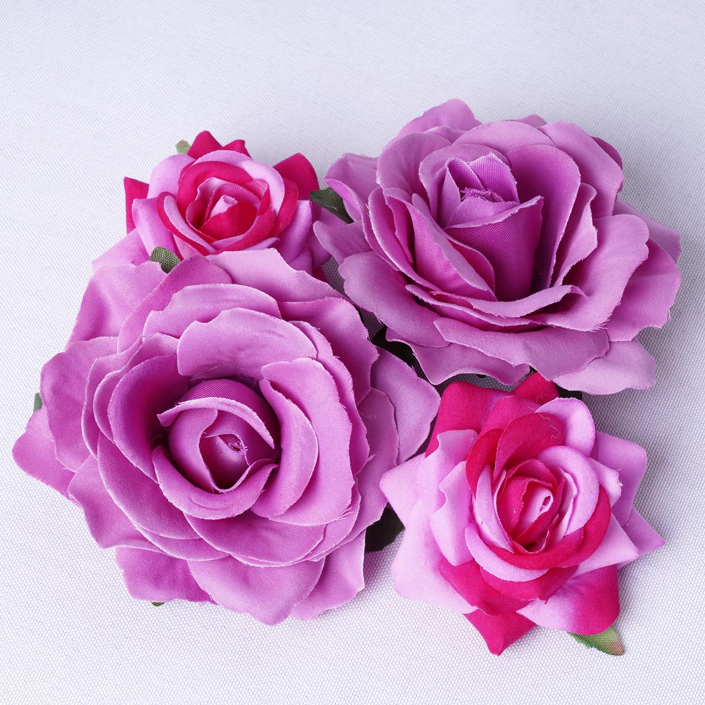 Topbuti Rose Hair Clip Flower Hairpin Rose Brooch Floral Clips, 4 Pcs Fabric Rose Flowers Hair Clips Mexican Hair Flowers Pin up Headpieces for Woman Girl Wedding Party Mother's Day (Light Purple)