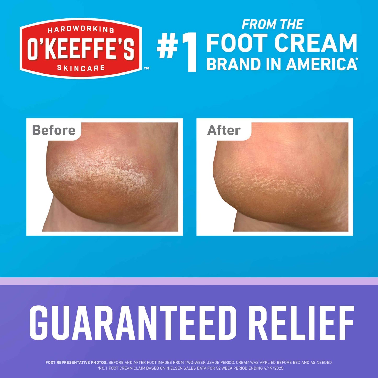O'Keeffe's for Healthy Feet Night Treatment Foot Cream 3 oz Tube (2 Pack)- Guaranteed Overnight Relief for Extremely Cracked, Dry Feet, Repairing Skincare, Instantly Boosts and Retains Moisture Levels