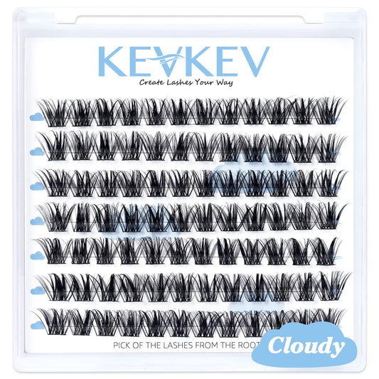 Lash Clusters 84 Pcs Cluster Lashes Eyelash Clusters DIY Cluster Eyelash Extensions Individual Lashes Soft and Comfortable (Cloudy,C-12mm)