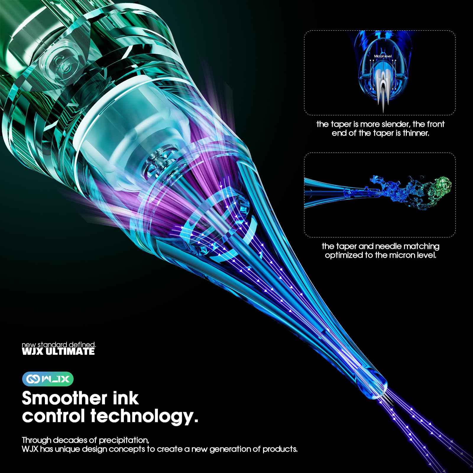 Wjx Ultimate Tattoo Needles Cartridge 1211M (20Pcs/Box) Premium Magnum Cartridges Needle Fast Shading Smooth Blending for Tattoo Artists