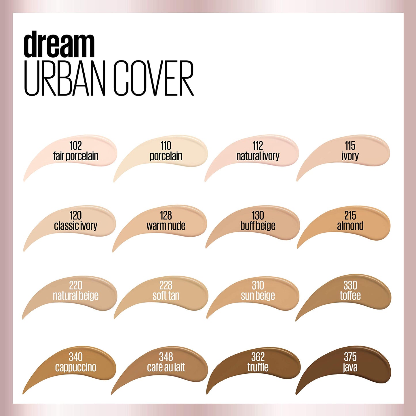 Maybelline Dream Urban Cover Flawless Coverage Foundation Makeup, SPF 50, Sun Beige