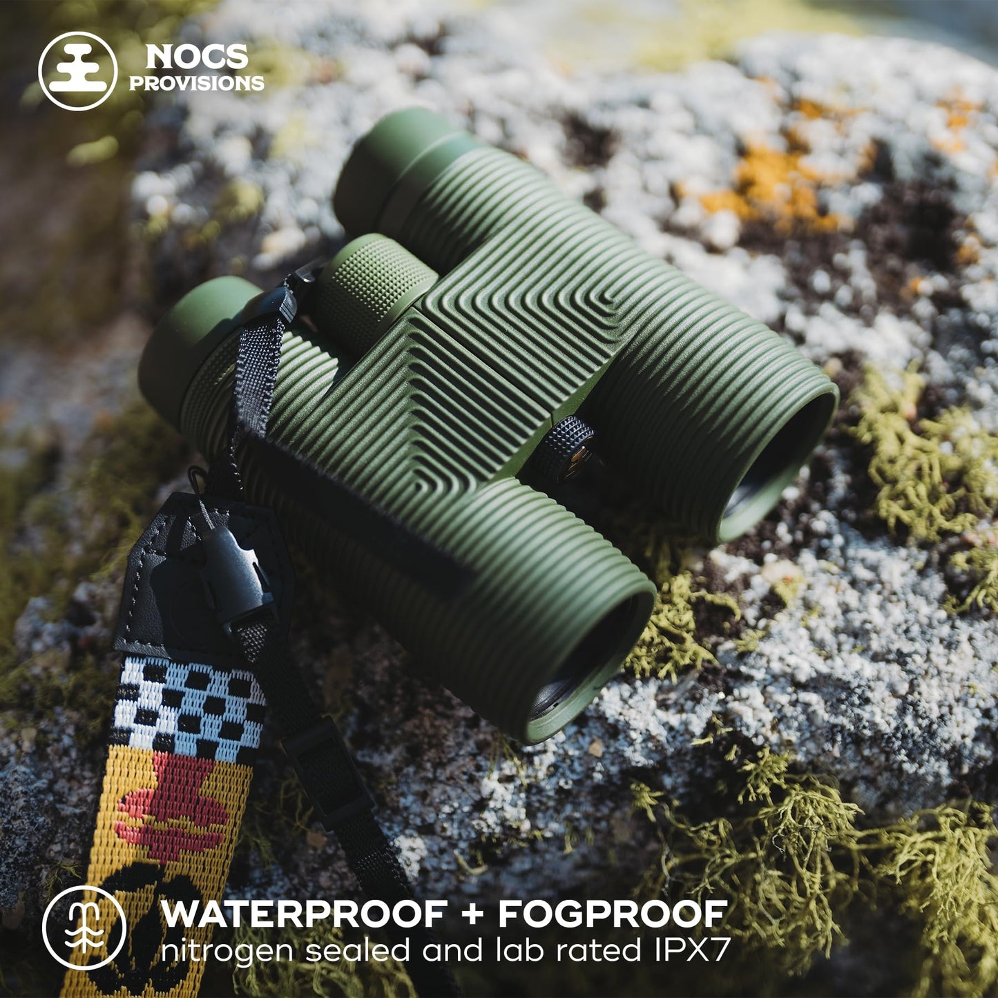 Nocs Provisions Pro Issue 8x42 Waterproof Binoculars, 8X Magnification, Phase Coated Bak4 Prism, Wide View Multi-Coated Lenses for Bird Watching, Wildlife Viewing & Stargazing - Canopy Green