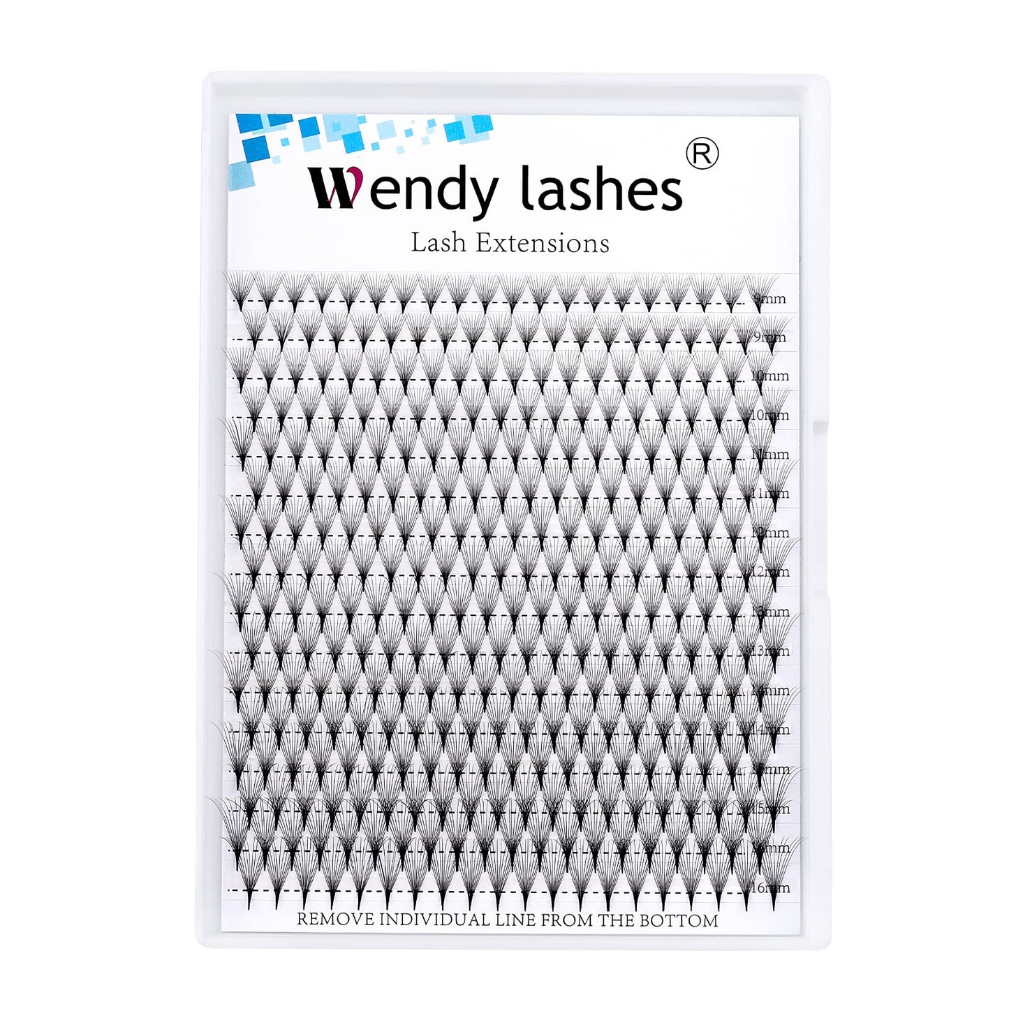 WENDY Lash Extension Premade Fans Eyelash Extensions 320PCS Pre Made Fans Lash Extensions 12D Lashes Extension 0.07mm D Curl Promades Eyelash Fans Mixed 9-16mm(12D-0.07-D, 9-16mm Mixed Tray)