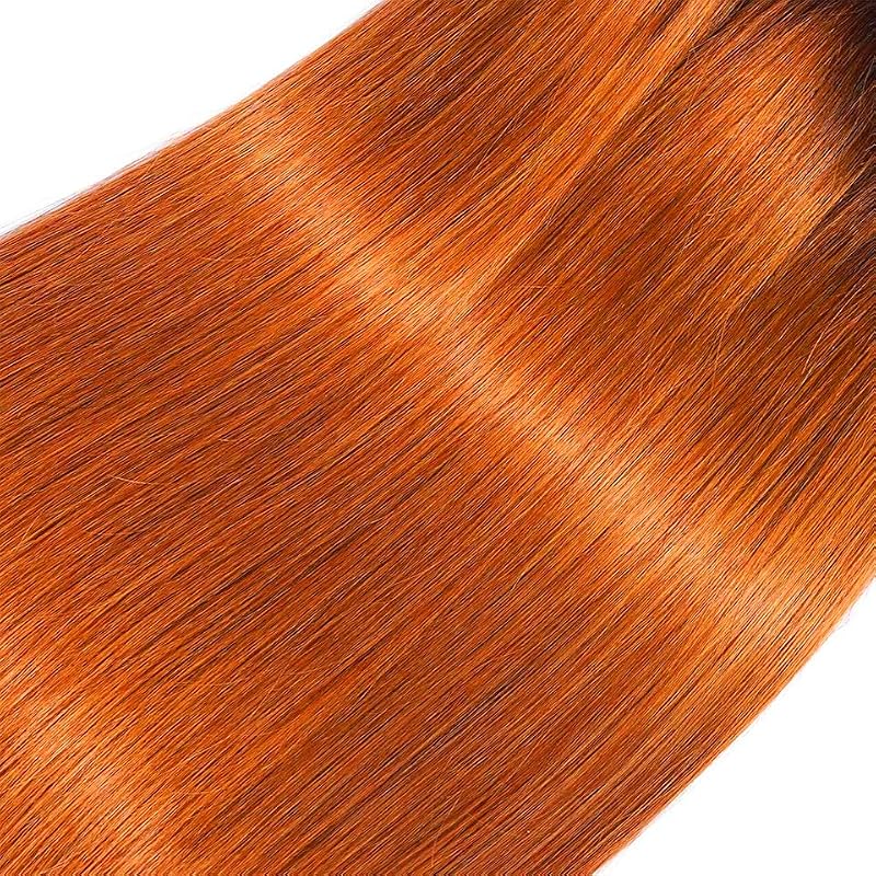 MavKuvx #350 Orange Straight Human Hair Bundle - 12 Inch