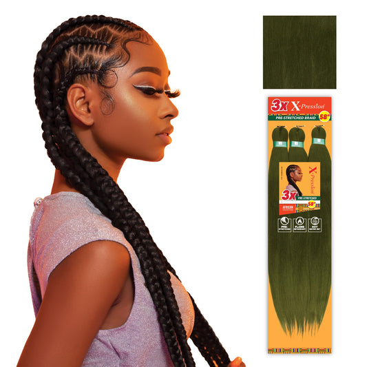 Sensationnel Xpression prestretched braiding hair - 3x xpression 58-inch kanekalon flame retardant smooth yaki braid - 3x x-pression 58 inch (1 pack, MARSH)