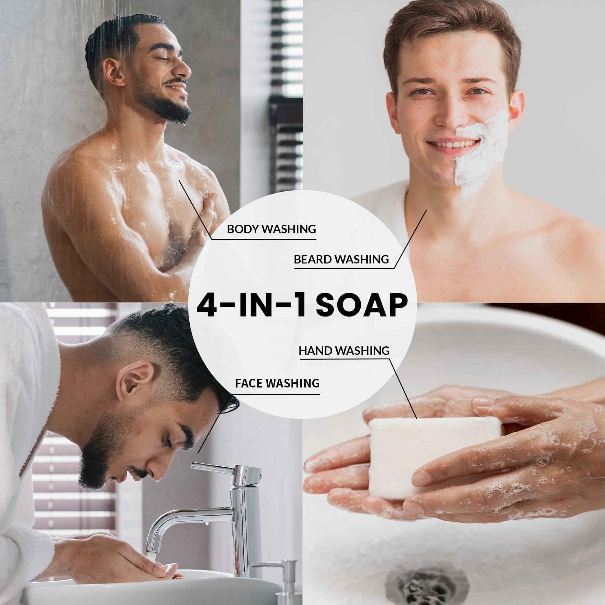 Rinse & Robust Mens Natural Bar Soap 6Pcs Handmade Cleansing Moisturizing&Exfoliating Scrub Soap Set Gifts for Men Body&Hand All Skin Type 6 Different Scents 5.3 oz of 6 Bars