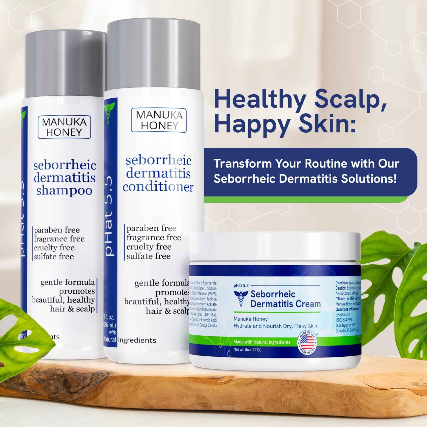 pHat 5.5 Seborrheic dermatitis Moisturizing Cream & Face Lotion for Women - Soothing Redness for Face & Body Cream - Hydrating for Dry Skin & Anti Itch Lotion (8oz)