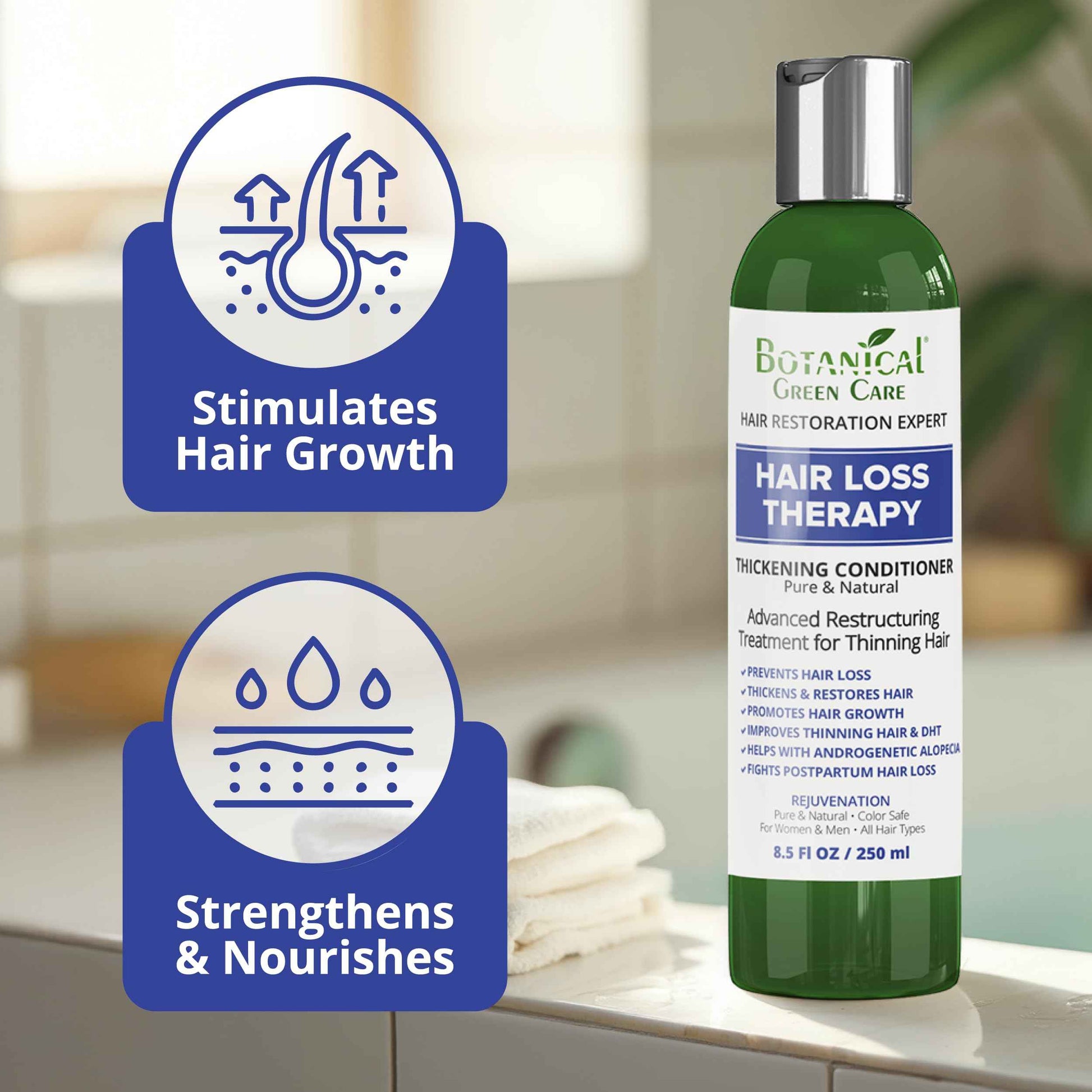 Botanical Green Care Thickening & Volumizing Conditioner for Thinning Hair, Hair Growth Conditioner, Hair Strengthening, Color Safe Products