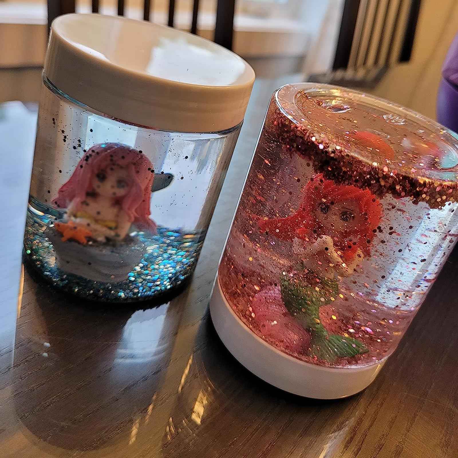 JEUIHAU 46 Pack 8 OZ Plastic Jars with Lids, Clear Empty Slime Storage Containers, Plastic Cosmetic Containers for Slime Making, Food, Beauty Products, BPA Free