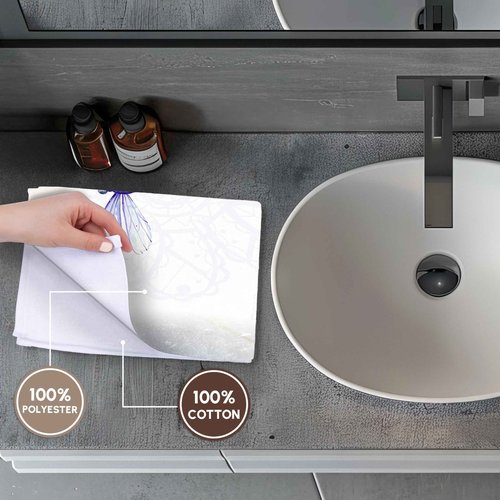 3D Rose Image of Purple Dragonfly with Word Love Hand Towel, 15" x 22", Multicolor