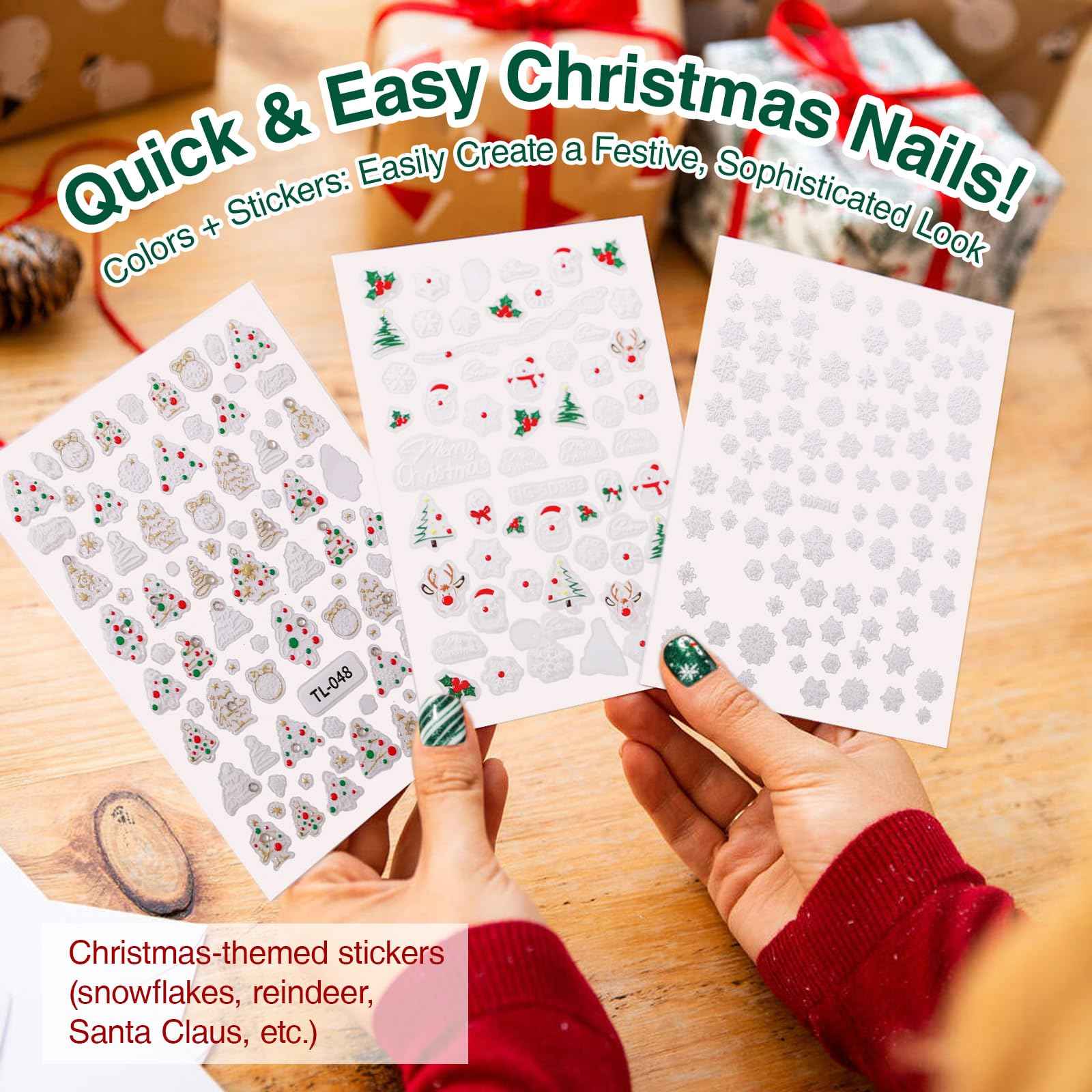 Candy Lover Christmas Gel Nail Polish Kit with U V light - 12 Xmas Colors Gel Polish with 72W Nail Lamp Base Top Coat Gel Nail Kit for Beginners with Everything Manicure Kit for Women Teen Girl Gifts