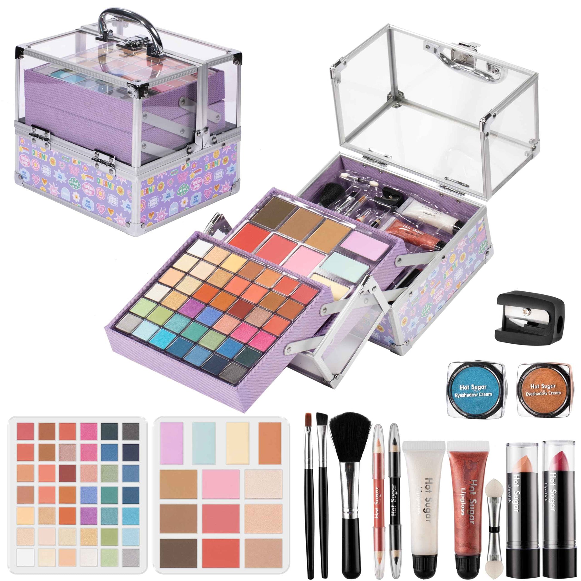 Hot Sugar Make Up Kit for Girls 10-12, Girls Makeup Sets Ages 8-12, Beauty Box for Birthday Parties Makeovers & Christmas (Sticker)