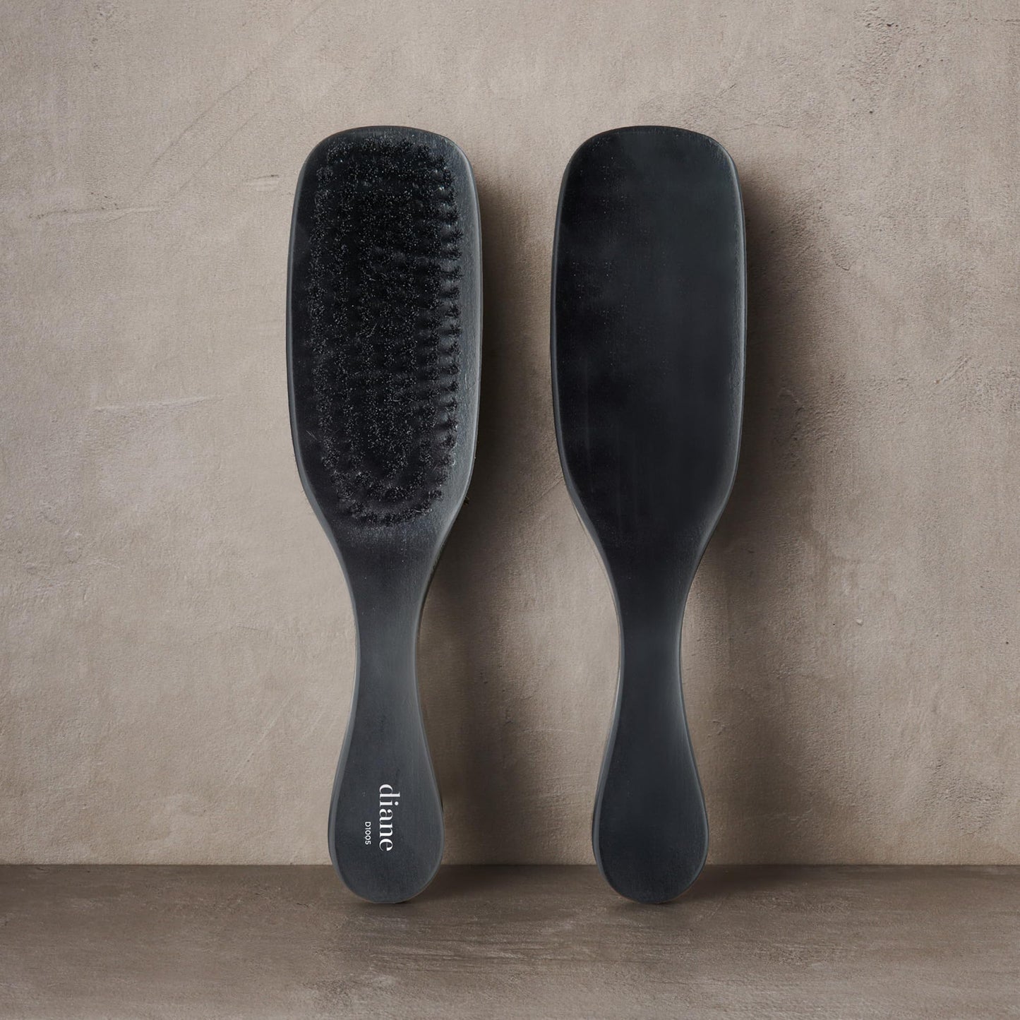 Diane Boar Curved Wave Brush for Men and Women - Black, Soft Bristles for Fine to Medium Hair - Use for Detangling, Smoothing, Wave Styles, Soft on Scalp, Restore Shine and Texture