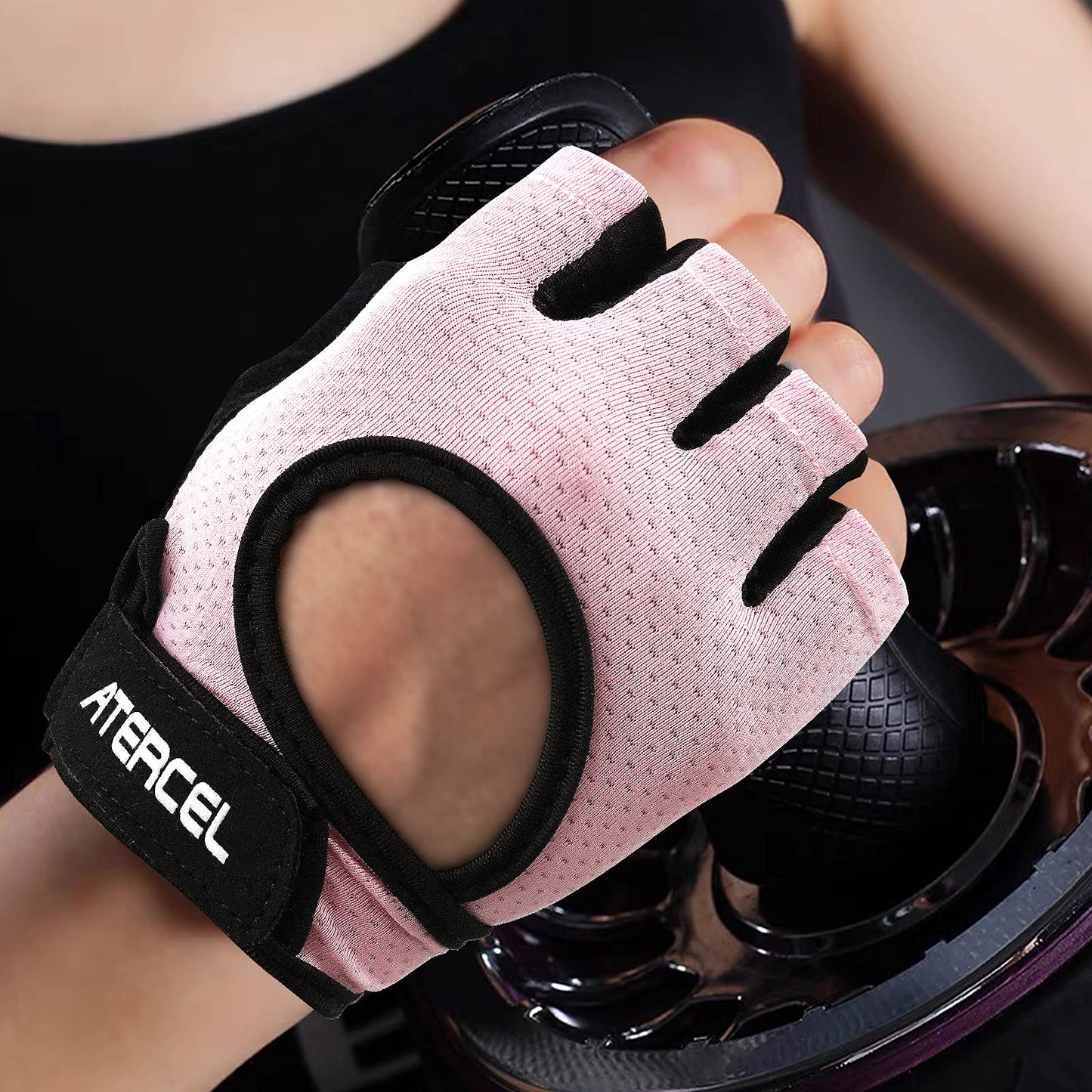 ATERCEL Weight Lifting Gloves Full Palm Protection, Workout Gloves for Gym, Cycling, Exercise, Breathable, Super Lightweight for Men and Women(Pink, S)