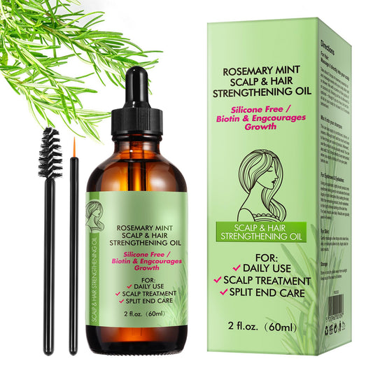 Rosemary Essential Oil (2 fl oz),Rosemary Oil for Hair Growth & Skin Care,Dry Scalp Treatment, Hair Growth Serum for Hair,Organic Hair Oil