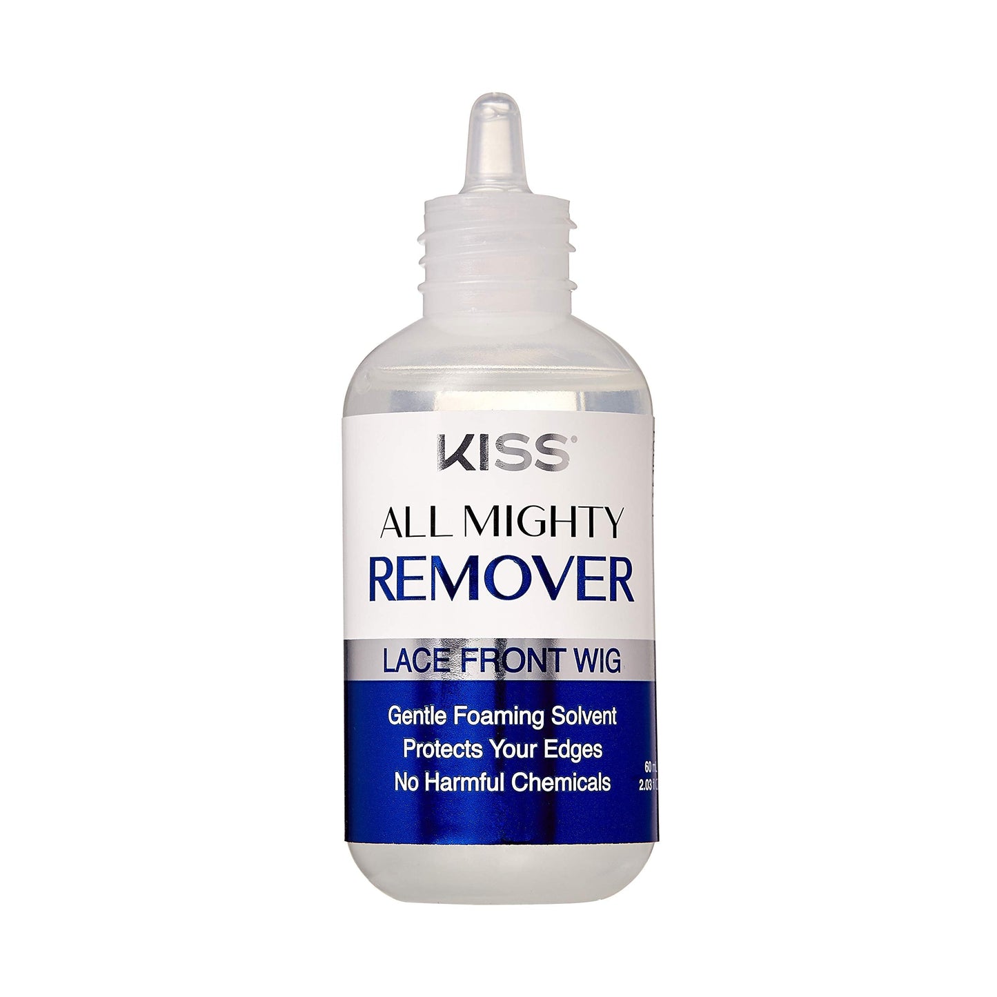 KISS All Mighty Lace Front Wig Remover- Gentle Foaming Solvent, Protect Your Edges, No Harmful chemicals 60mL (2.03 fl OZ)- KAMR01 (Remover)