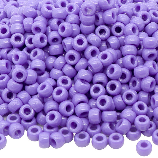 Auvoau 1000Pcs Pony Beads Bracelet 9mm Purple Plastic Barrel Pony Beads for Necklace,Hair Beads for Braids for Girls,Key Chain,Jewelry Making (Purple)