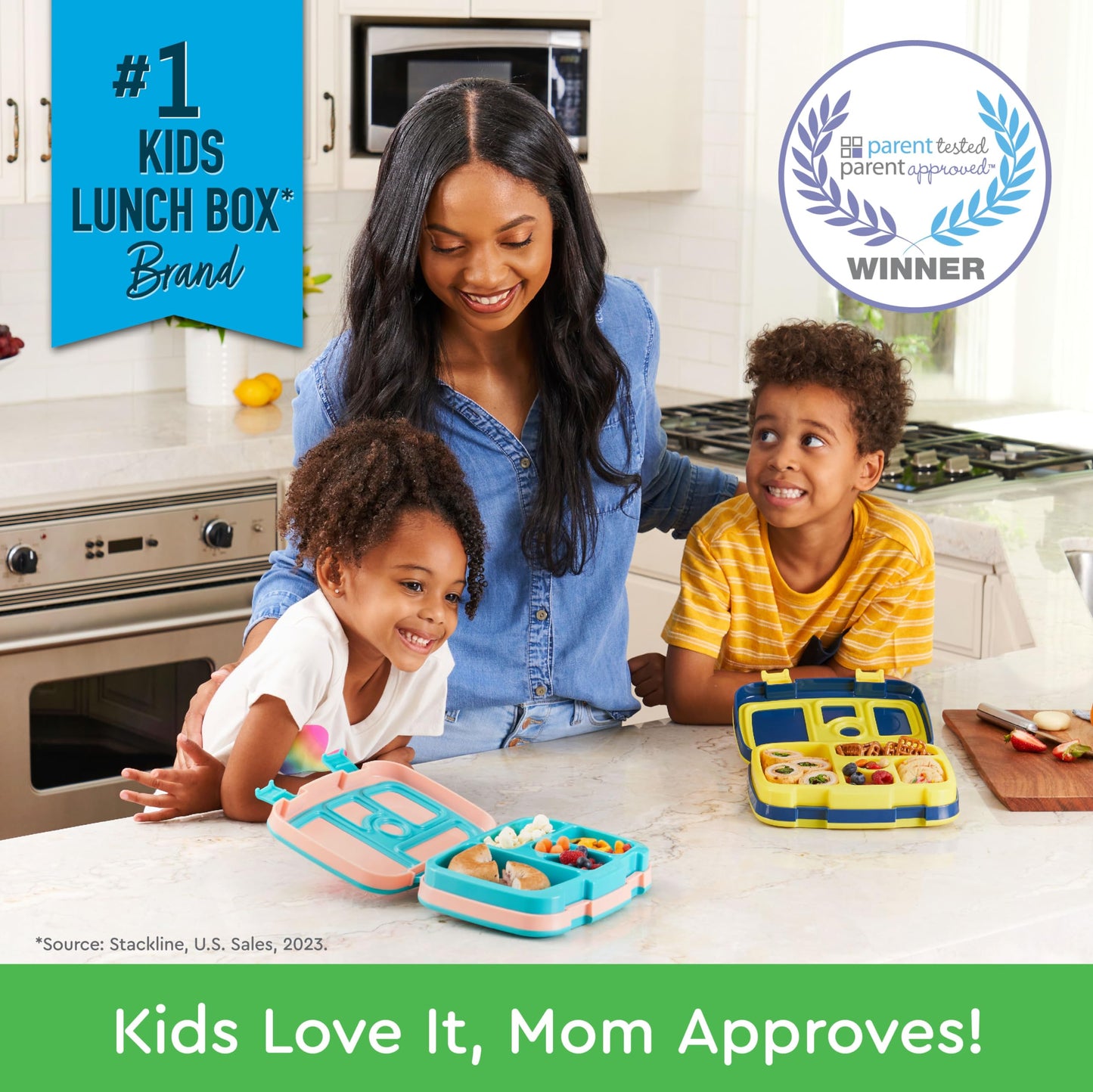 Bentgo Kids Prints Leak-Proof, 5-Compartment Bento-Style Kids Lunch Box - Ideal Portion Sizes for Ages 3-7, Durable, Drop-Proof, Dishwasher Safe, & Made with BPA-Free Materials (Space)