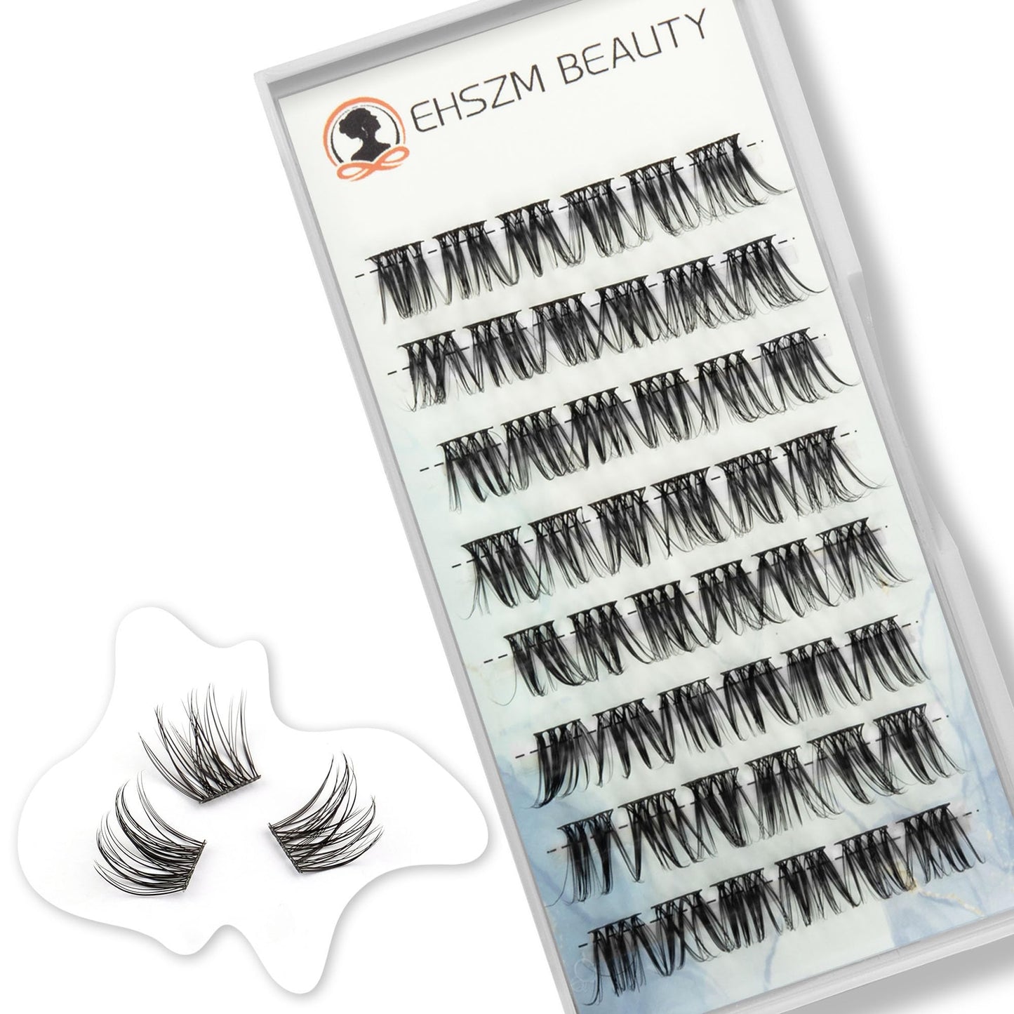 Natural Wispy Look,12mm D Curl Short Lash Clusters,Individual lash Extensions, Lightweight, Easy to Apply,EHSZM BEAUTY