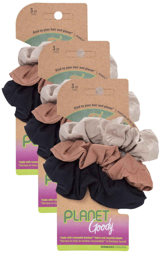 Planet Goody Ouchless Womens Hair Scrunchie - 3 Count, Assorted Neutral Colors - Suitable for All Hair Types - Pain-Free Hair Accessories for Women Perfect for Long Lasting Braids & Ponytails