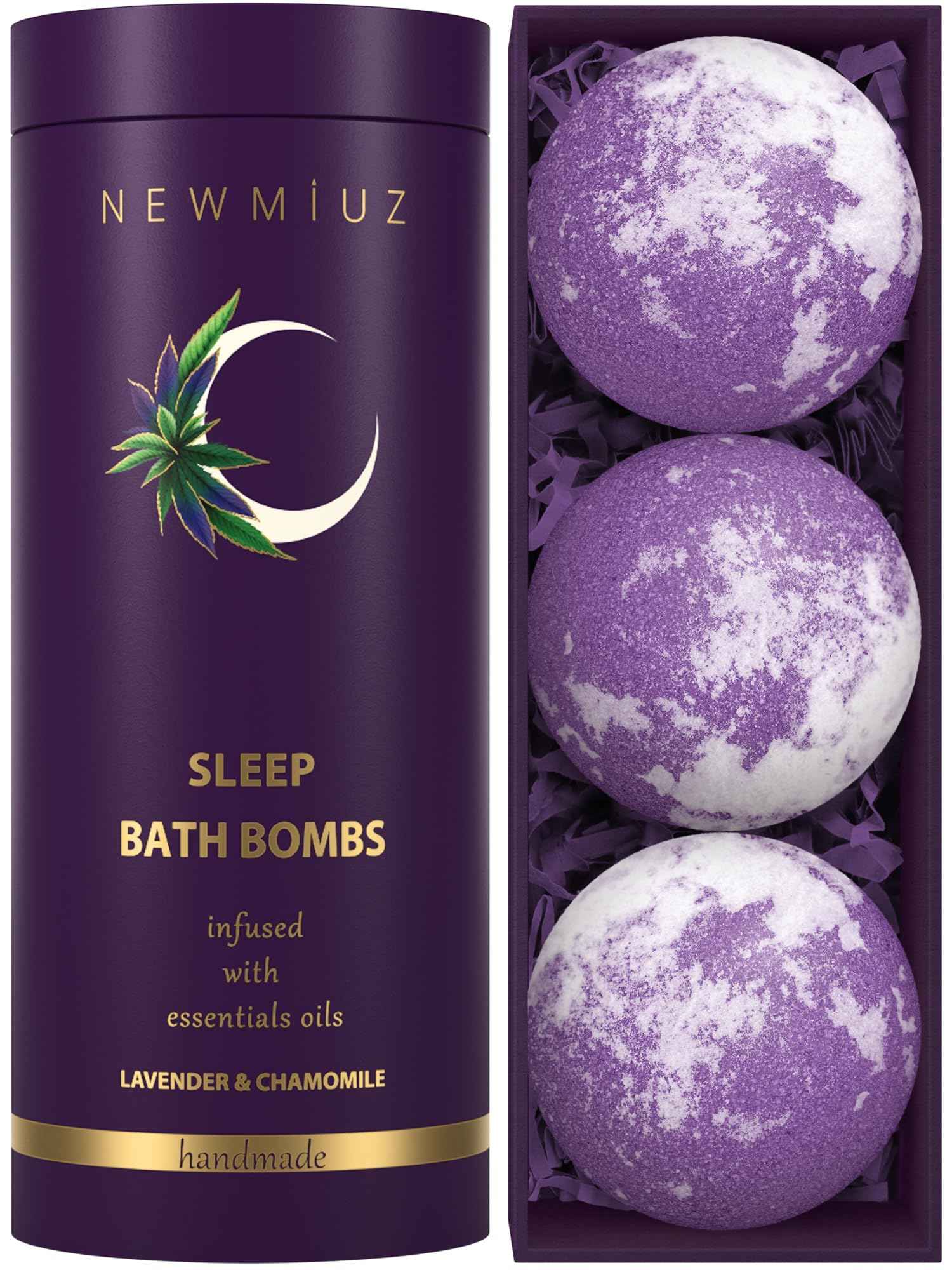 Deep Sleep Bubble Bath Bombs Infused with Lavender Chamomile Essential Oils Moisturizing Bath for Dry Skin and Relaxation Self Care Gift for Women