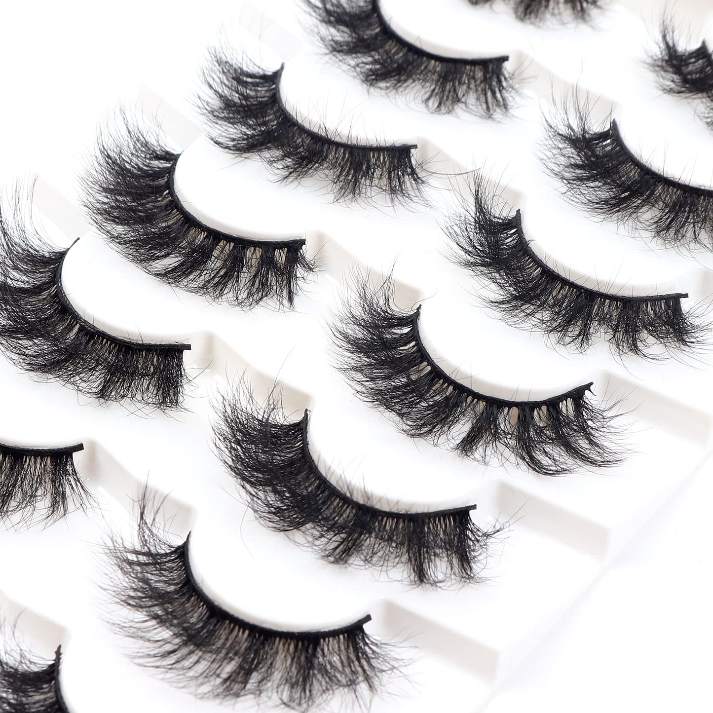 3D Faux Mink False Eylashes Fluffy 7 Pairs Thick Wispy Long Extension Eyelashes 15-19mm Serendipity Life Reusable Lashes P2, 1 Count