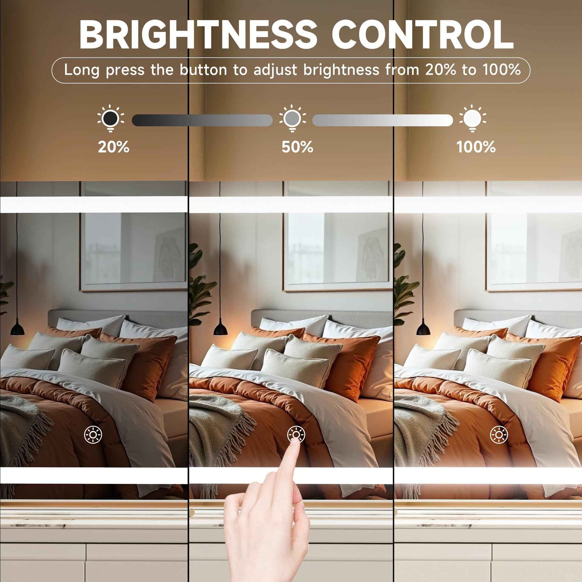 MINISO Vanity Mirror with Lights-15" x 11.4" LED Makeup Mirror, 3 Color Modes Touch Control and Brightness Adjustment Lighting Mirror, 10X Magnifying Glass, 360° Rotation