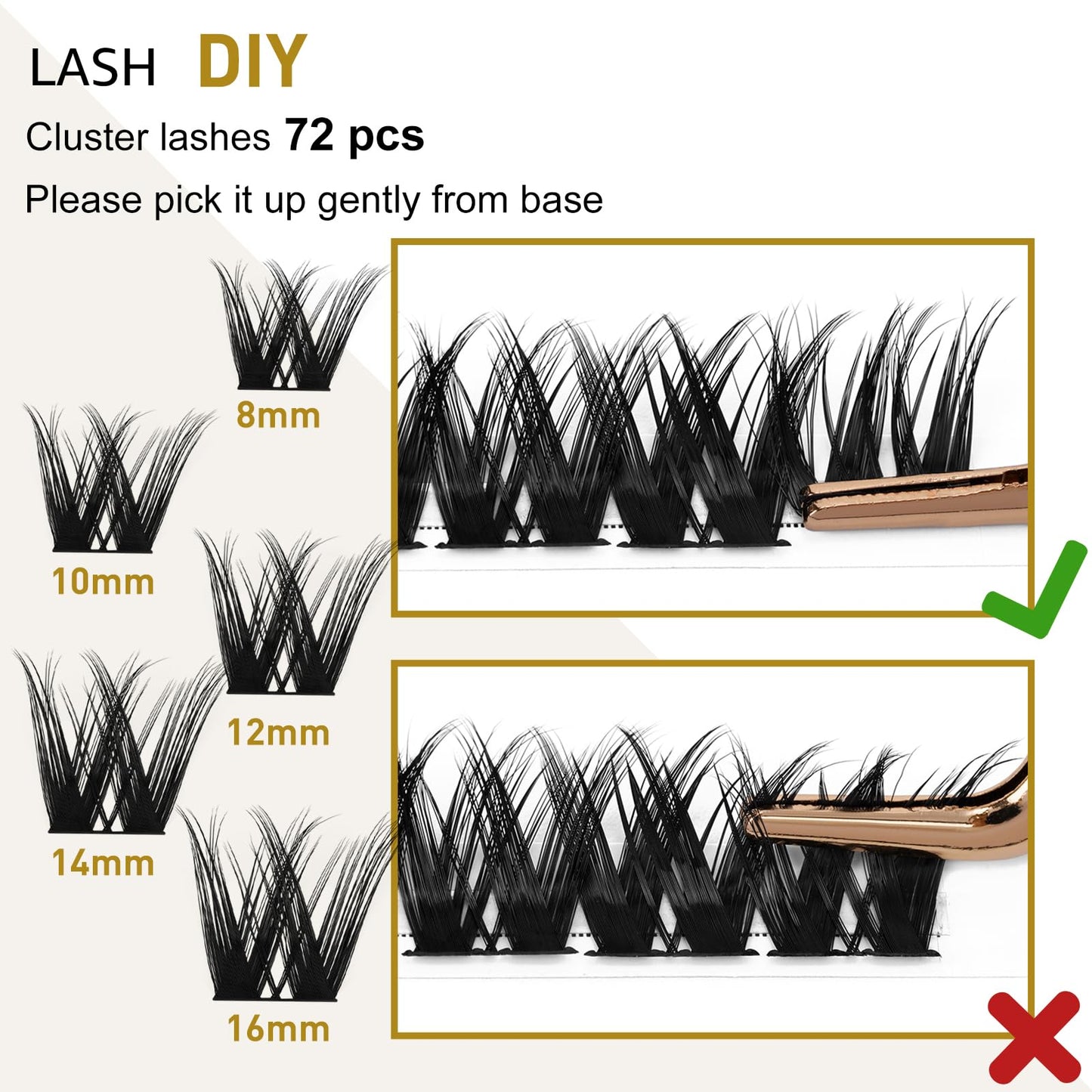 Lash Clusters B17 Mixed Tray Manga Lashes 72PCS Spiky Individual Lashes Clusters Lashes DIY Eyelash Extensions Anime Lashes Soft Wispy Eyelash Clusters Extensions Cluster DIY at Home(B17,D-10-16)