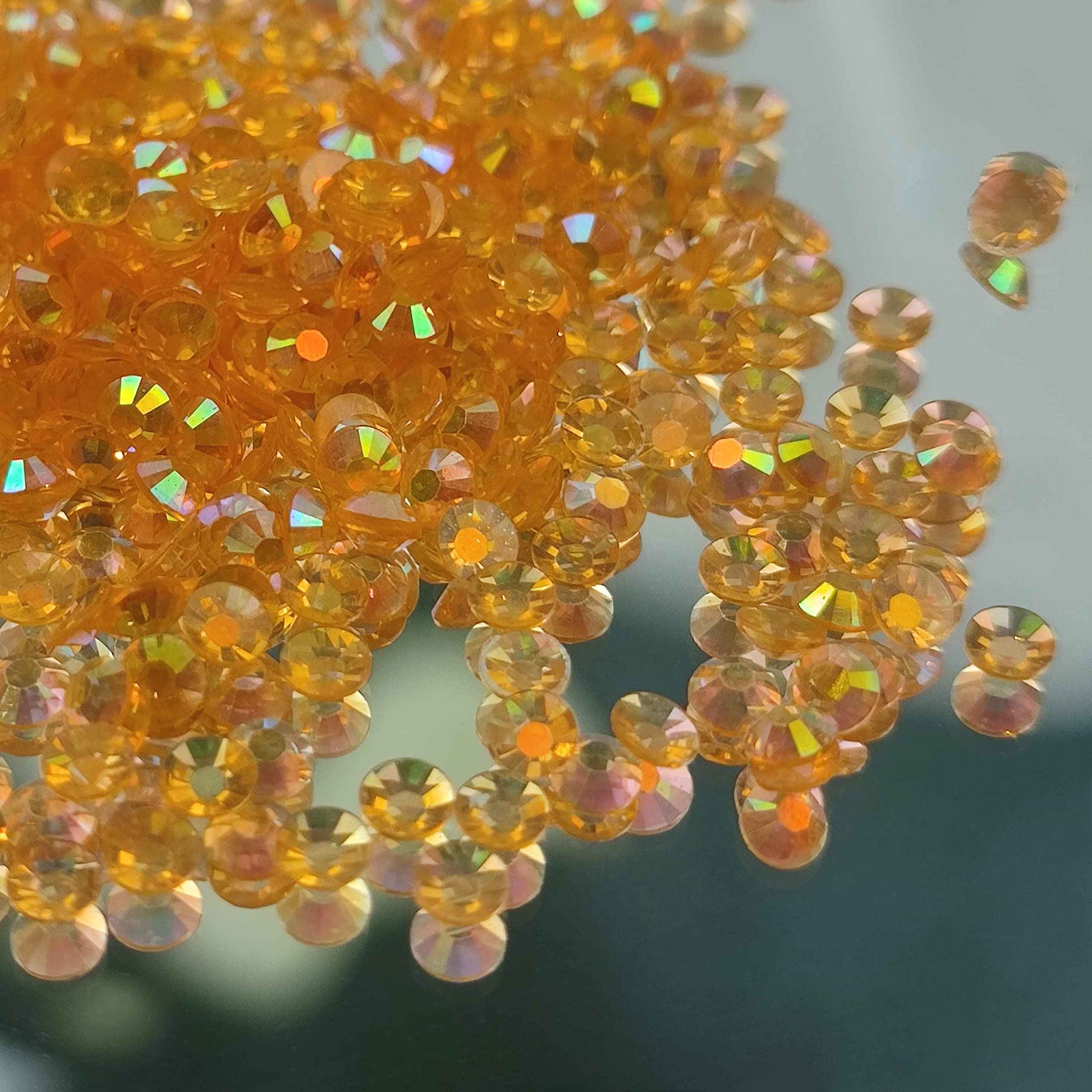 Taipoilbow 5000pcs Jelly AB Rhinestones,Resin Non Hotfix Rhinestones Flatback Rhinestones Nail Gems Rhinestones for Crafts DIY Creative Design,Clothes,Makeup,Nail Art (Clear Citrine AB)
