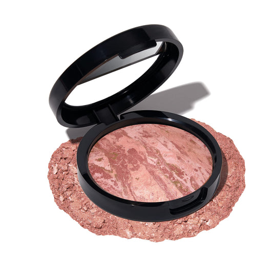 LAURA GELLER NEW YORK Baked Blush-n-Bronze Marbleized 2-in-1 Sculpting Bronzer Blush - Rose Bronze - Contour Face with a Radiant Flush