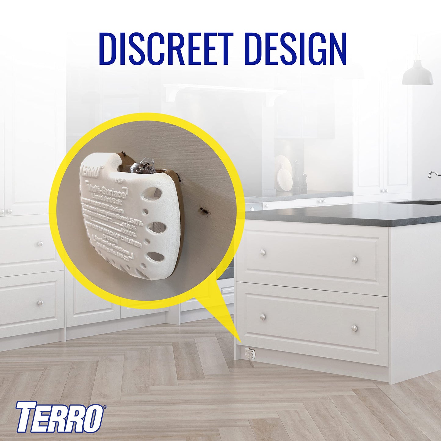 TERRO T334SR Indoor Multi-Surface Liquid Ant Bait and Ant Killer - 8 Discreet Ant Bait Stations - Kills Common Household Ants