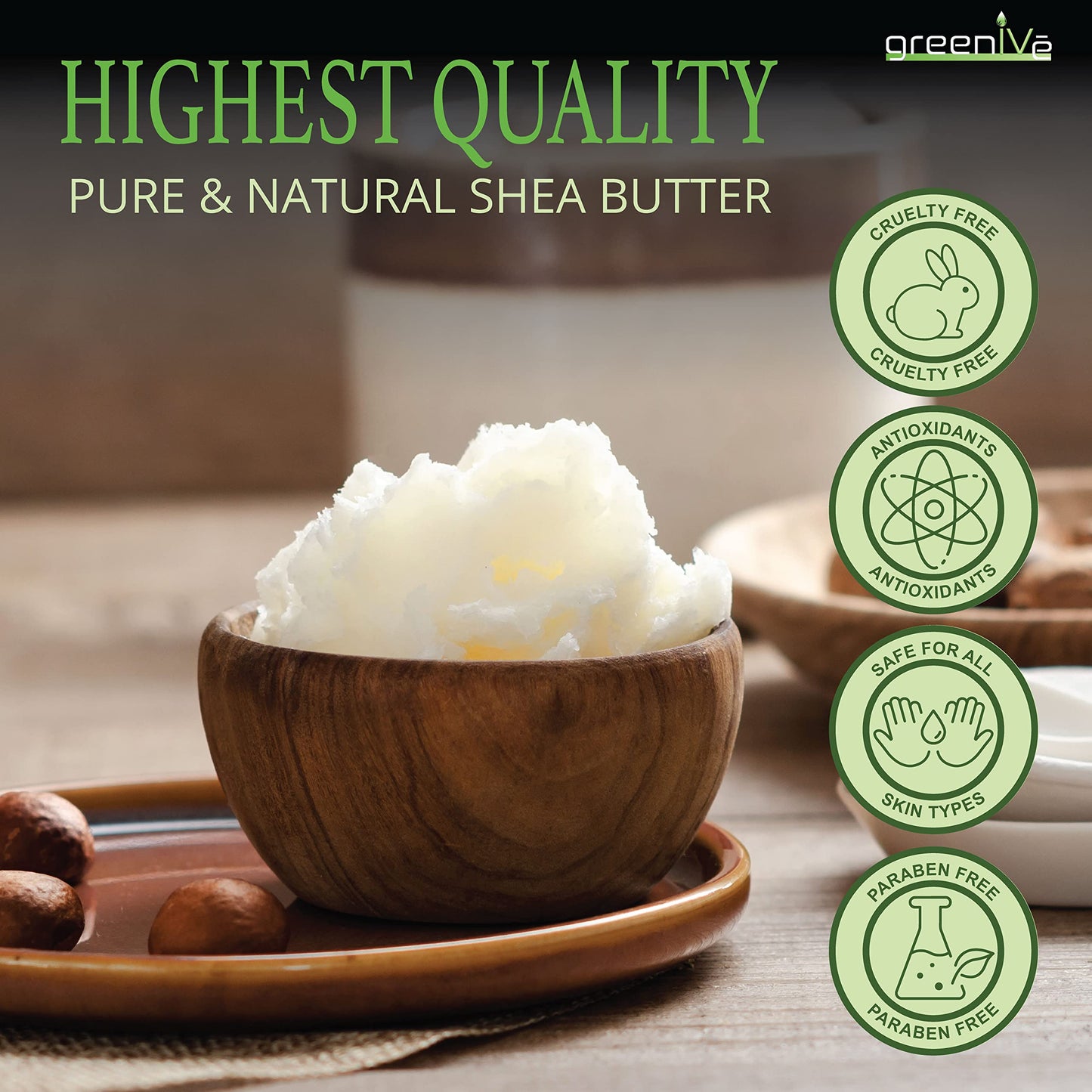 GreenIVe Shea Butter Raw 100% Pure Organiclly Grown Ivory Shea for Moisturizing or DIY Butters, Lotions, Soaps.